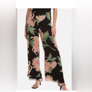 Trina Turk - Women's Parsley Floral Wide Leg Palazzo Pants, Black, S